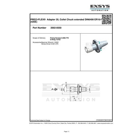 Eppinger ER20 PRECIFLEX Adapter Type 2 2002-0550